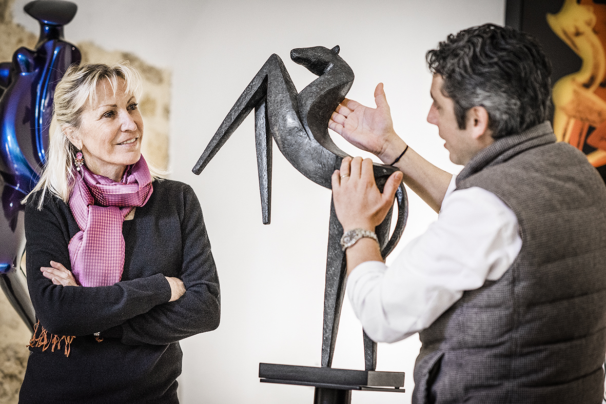 Marion Bürklé avec Denis Fetisson du restaurant de La Place de Mougins