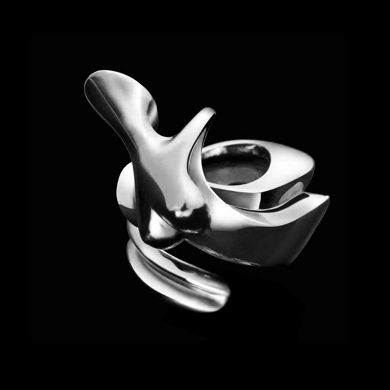 Bague en argent signée de l'artiste sculpteur Marion Bürklé Bague en argent signée de l'artiste sculpteur Marion Bürklé